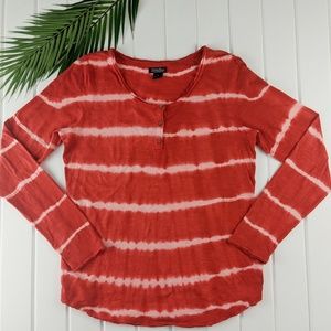Lucky Brand Tie Dye Long Sleeve Henley Shirt